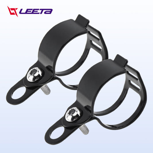 LEETA POWER ชิ้นส่วนไฟเลี้ยว มอเตอร์ไซค์ คู่สัญญาณไฟเลี้ยวรถจักรยานยนต์เฟรมจักรยานแบบเบาที่หนีบยึดผู้ถือแสงโคมไฟ