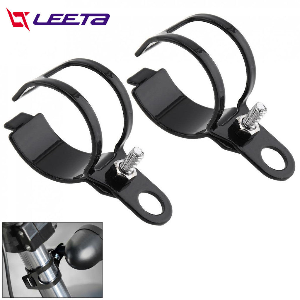 LEETA POWER ชิ้นส่วนไฟเลี้ยว มอเตอร์ไซค์ คู่สัญญาณไฟเลี้ยวรถจักรยานยนต์เฟรมจักรยานแบบเบาที่หนีบยึดผู้ถือแสงโคมไฟ