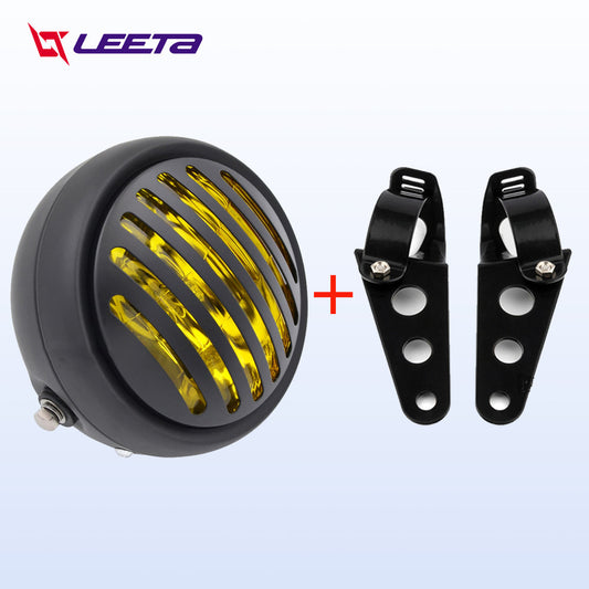 LEETA POWER ไฟหน้า มอเตอร์ไซค์ ชิ้นส่วน 6.5นิ้ว ขายึดไฟหน้ารถจักรยานยนต์ ไฟหน้ามอเตอร์ไซค์ทรงตะแกรง อะไหล่มอเตอร์ไซค์