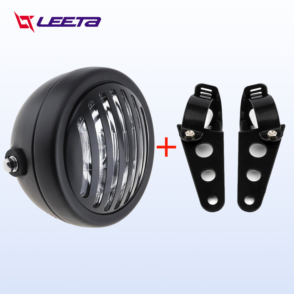 LEETA POWER ไฟหน้า มอเตอร์ไซค์ ชิ้นส่วน 6.5นิ้ว ขายึดไฟหน้ารถจักรยานยนต์ ไฟหน้ามอเตอร์ไซค์ทรงตะแกรง อะไหล่มอเตอร์ไซค์
