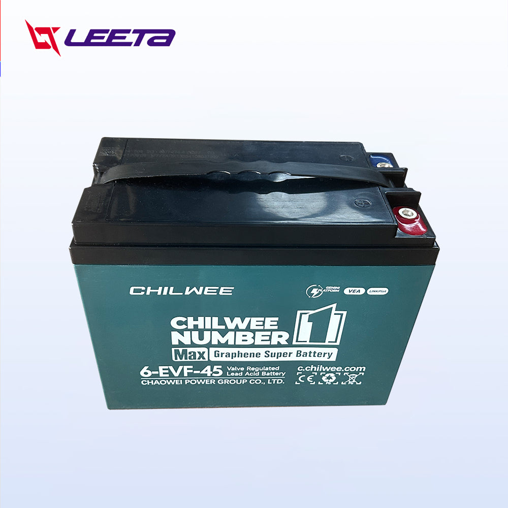 4.15】LEETA แบตเตอรี่ตะกั่วCHILWEE 12V45Ah แบตเตอรี่ (แห้ง) รุ่น 6-EVF-45 สำหรับรถไฟฟ้า แบตเตอรี่รถไฟฟ้า รับประกัน