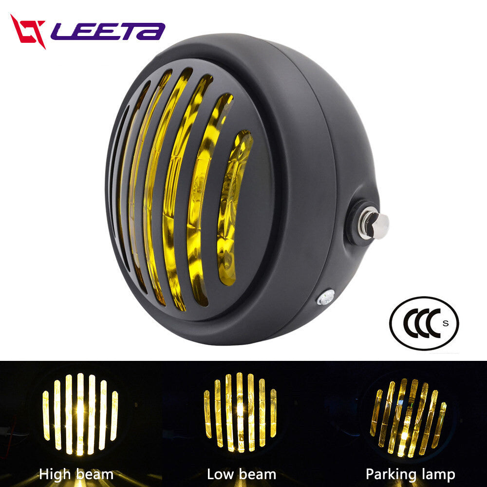 LEETA POWER ไฟหน้า มอเตอร์ไซค์ ชิ้นส่วน 6.5นิ้ว ขายึดไฟหน้ารถจักรยานยนต์ ไฟหน้ามอเตอร์ไซค์ทรงตะแกรง อะไหล่มอเตอร์ไซค์