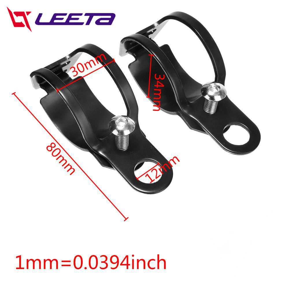 LEETA POWER ชิ้นส่วนไฟเลี้ยว มอเตอร์ไซค์ คู่สัญญาณไฟเลี้ยวรถจักรยานยนต์เฟรมจักรยานแบบเบาที่หนีบยึดผู้ถือแสงโคมไฟ