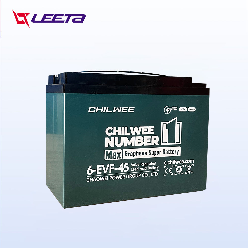4.15】LEETA แบตเตอรี่ตะกั่วCHILWEE 12V45Ah แบตเตอรี่ (แห้ง) รุ่น 6-EVF-45 สำหรับรถไฟฟ้า แบตเตอรี่รถไฟฟ้า รับประกัน