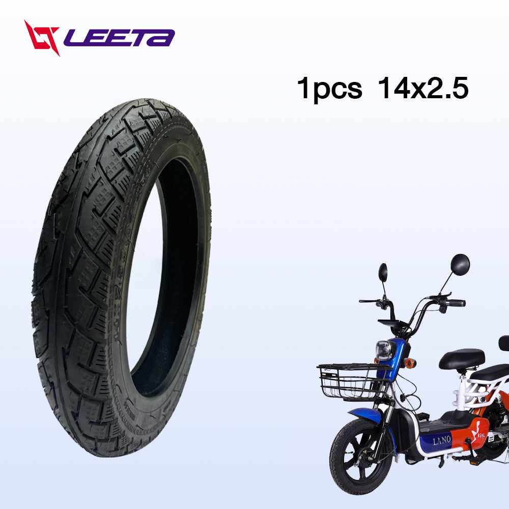 LEETA ยางนอก จักรยานไฟฟ้า14x2.50 รถจักรยานไฟฟ้า ยางกันลื่นสูญญากาศ 14x2.5 ยางคุณภาพสูง